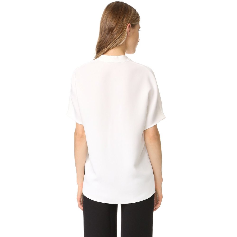 SoldE Vince Layered Vneck Crepe Blouse in Pink - Picture 3 of 14